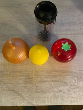 Onion, tomato, lemon keepers and container